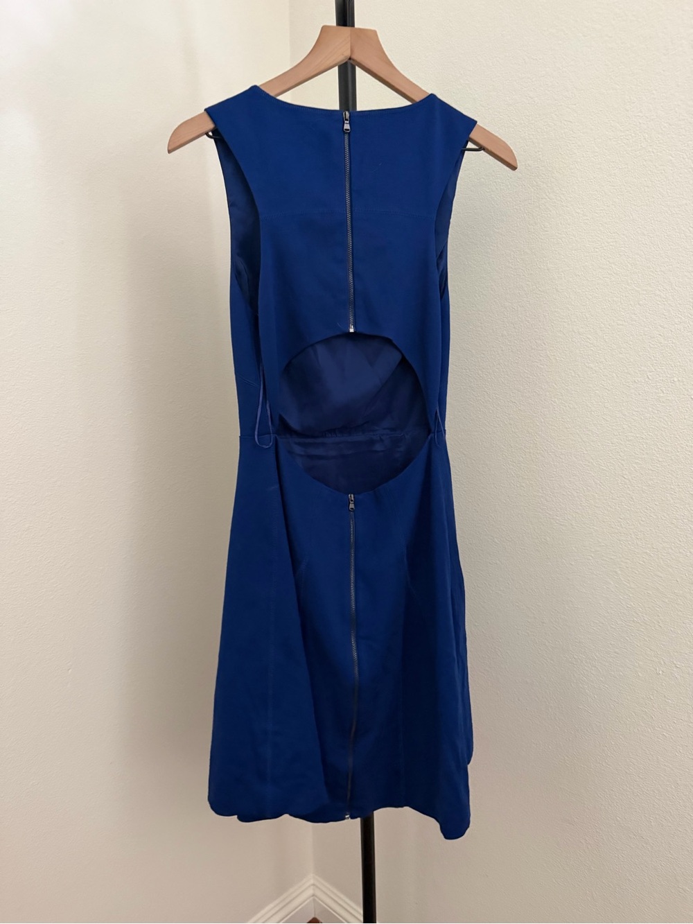 Trina Turk Royal Blue Open-Back Skater Dress - Picture 5 of 5